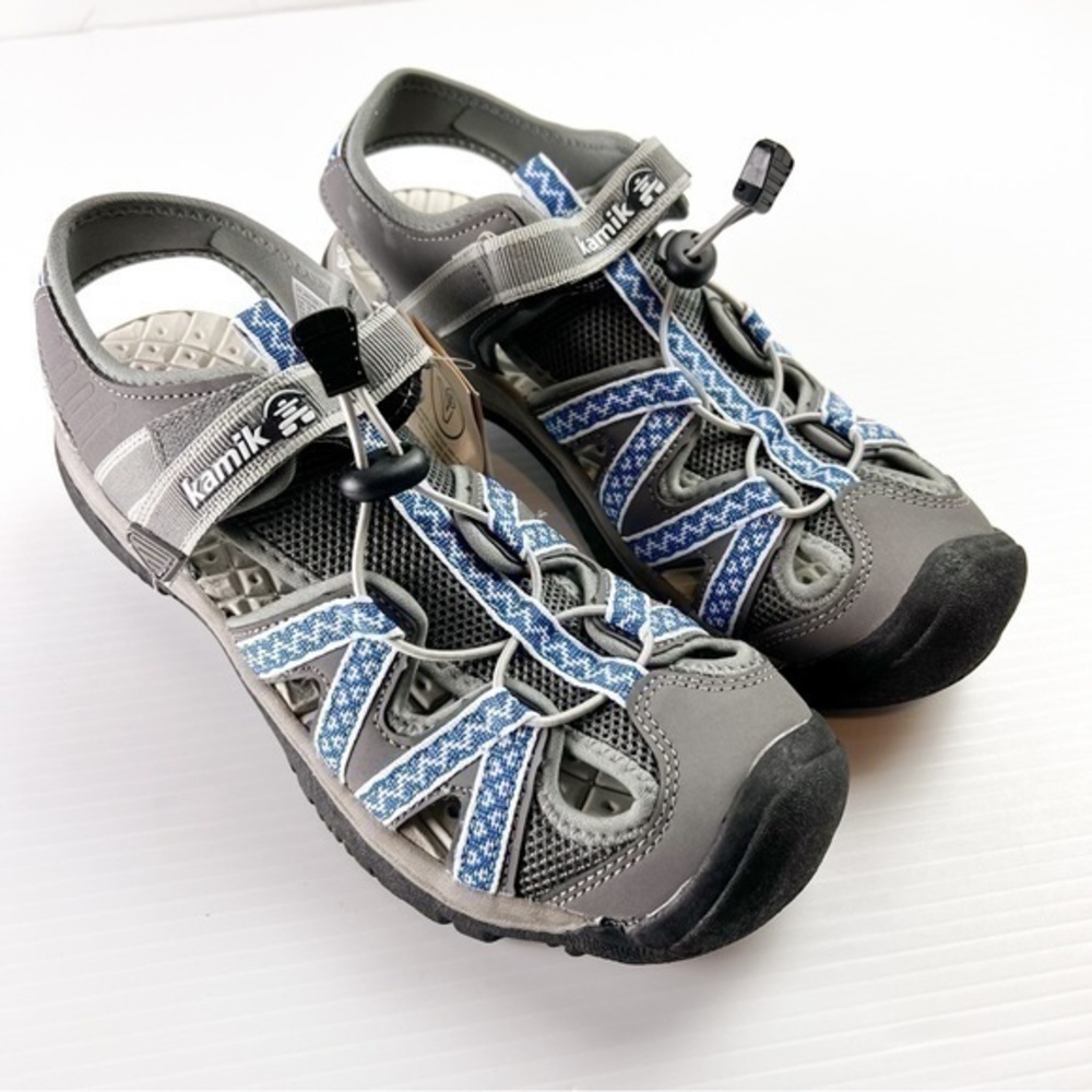Kamik Sandals womens 10 Islander 2 Blue Grey Hook Loop Shoes Outdoors
